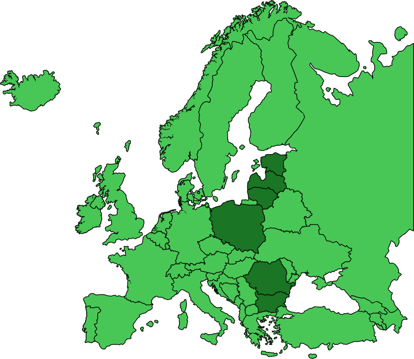 Mapa Państwa gdzie dostępne są produkty Siluflora